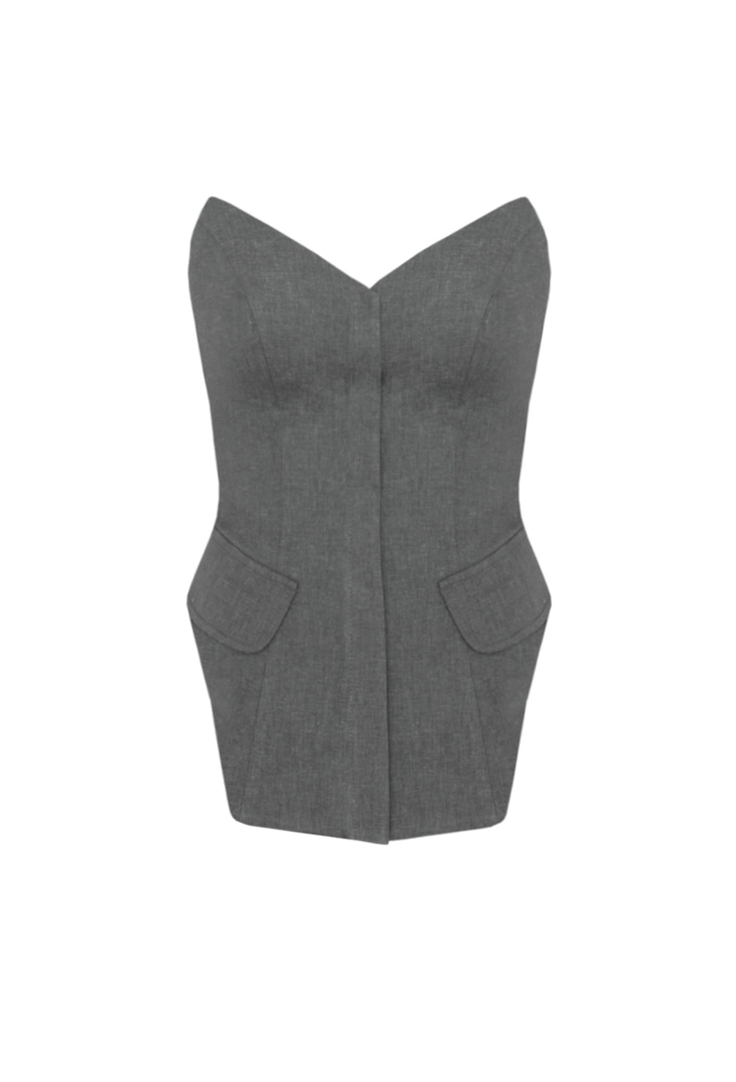 Tailored Structured Vest Top - Graphite