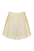 Load image into Gallery viewer, Tailoring Waistband Detail Shorts Bottom - Creamy Linen