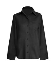 Load image into Gallery viewer, Tailoring Shirt Top - Black Linen