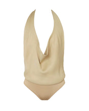 Load image into Gallery viewer, Draped High Neck Bodysuit Top - Mineral Gold
