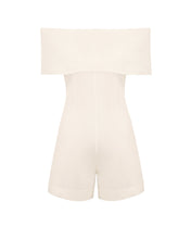 Load image into Gallery viewer, Off-Shoulder Romper Top - Off-White Linen