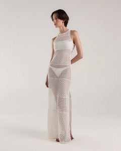 Crochet Straight Slits Cover-Up - Off-White