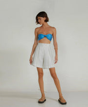 Load image into Gallery viewer, Waistband Detail  Bermuda Shorts Bottom - Off-White Linen