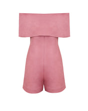 Load image into Gallery viewer, Off-Shoulder Romper Top - Salmon Pink Linen