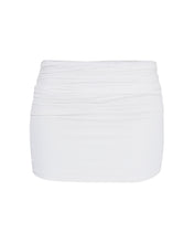 Load image into Gallery viewer, Straight Ruched Mini Skirt Bottom - Off-White Tulle