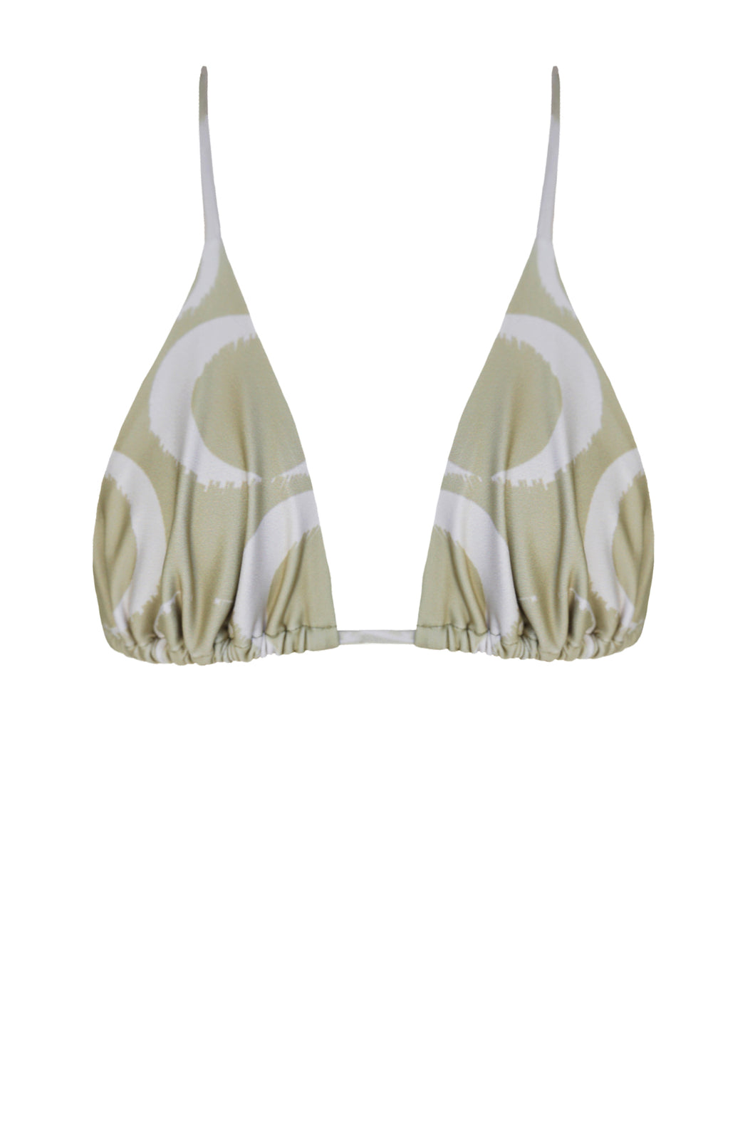 Triangle Bikini Top - Green Background Ring Print