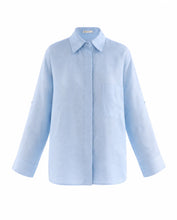Load image into Gallery viewer, Maxi Shirt - Light Blue Linen