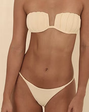 Load image into Gallery viewer, TQC Pleated Detail  Bikini Top - Creamy
