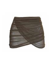 Load image into Gallery viewer, Ruched Mini Pareo Bottom - Brown Tulle