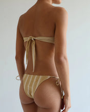 Load image into Gallery viewer, Square Bandeau Bikini Top - Banoffee Stripes