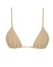 Load image into Gallery viewer, Triangle with Strap Details Bikini Top – Walnut Crepe