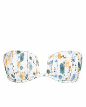 Load image into Gallery viewer, Pleated Bandeau Bikini Top - White Floral Crepe