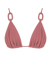 Triangle Hoops Bikini Top - Grena Pink