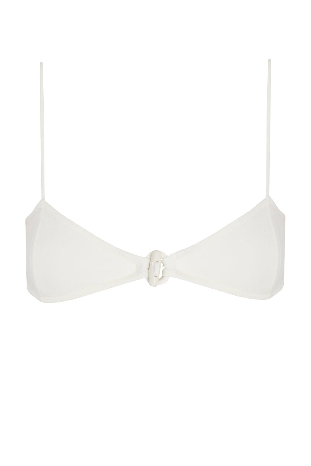 Rhombus-Shaped Slider Bikini Top - Off-White Crinkled