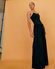 Load image into Gallery viewer, Pleated Low Waist Pantaloon Bottom - Black Linen