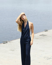 Load image into Gallery viewer, Low Waist Straight Pants Bottom - Navy Blue