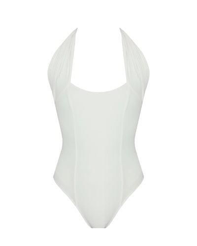 Ruched Tie Swimsuit - Off-White