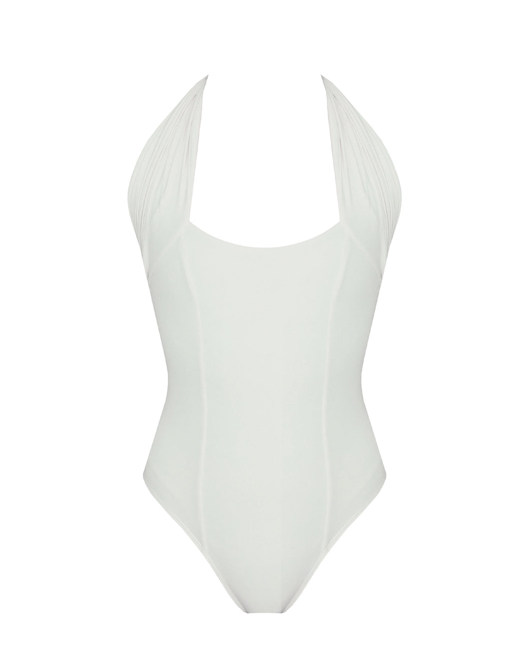 Ruched Tie Swimsuit - Off-White