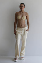 Load image into Gallery viewer, Straight Low waistband Detail Tailoring Pants Bottom - Creamy Linen