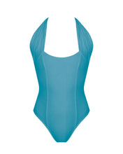 Load image into Gallery viewer, Ruched Tie Swimsuit - Sea Blue