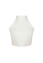 Load image into Gallery viewer, Cut Out Crop Blouse Top - Off-White Linen