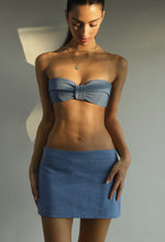 Load image into Gallery viewer, Straight With Passage Bikini Top - Blue