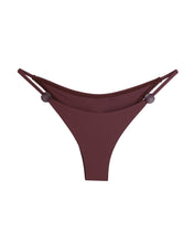 Load image into Gallery viewer, Triangle With Fixed Strap Loops Bikini Bottom  - Chocolate Brown
