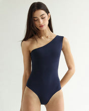 Load image into Gallery viewer, One-Shoulder Swimsuit - Navy Blue Tulle