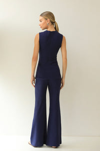 Pala Tailoring Pants Bottom - Navy Blue Linen