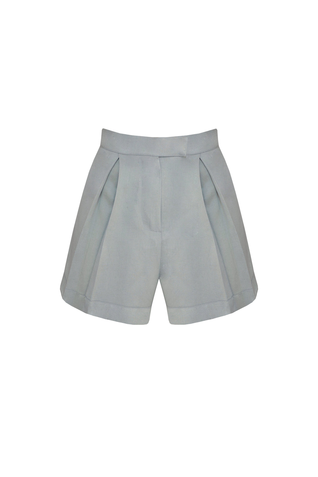 Tailored Waistband Detail Short - Gray Linen