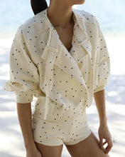 Load image into Gallery viewer, Jacket Top - Off-White Polka Dot Print