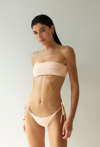 Pleated straight Bikini Top - Peach