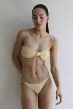 Load image into Gallery viewer, Front Knot TQC Bikini Top - Yellow Stripes