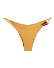 Load image into Gallery viewer, Triangle With Fixed Strap Loops Bikini Bottom - Canary Yellow Crepe