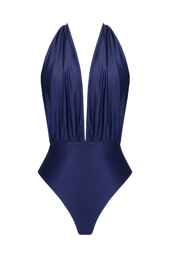 One-front Swimsuit - Navy Blue