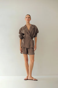 Tailoring Parka Top -  Chestnut Linen