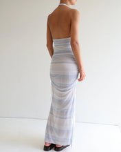 Load image into Gallery viewer, Ruched Maxi Dress - Marbled Stripes Tulle