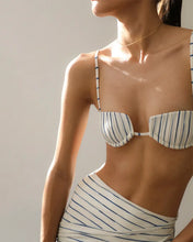 Load image into Gallery viewer, Nervura Square Bikini Top - Print Navy