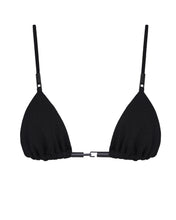 Load image into Gallery viewer, Triangle with Strap Details Bikini Top – Black Crepe