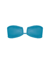 Load image into Gallery viewer, Nervura Square Half Cup Bikini Top - Sea Blue