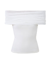 Load image into Gallery viewer, Off-Shoulder Sleeve Corselet Top - Off-White Tulle