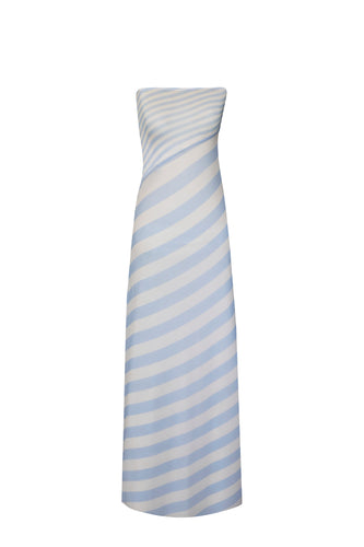 TQC Tulle Beach Cover-Up- Blue Stripes