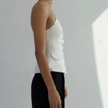 Load image into Gallery viewer, Strapless Vest Top - Off-White Linen