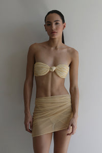 Front Knot TQC Bikini Top - Yellow Stripes