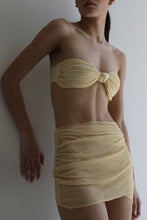 Load image into Gallery viewer, Front Knot TQC Bikini Top - Yellow Stripes