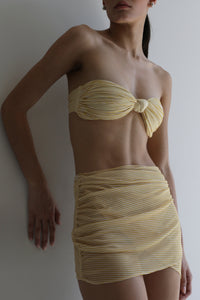 Front Knot TQC Bikini Top - Yellow Stripes