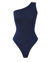 Load image into Gallery viewer, One-Shoulder Swimsuit - Navy Blue Tulle