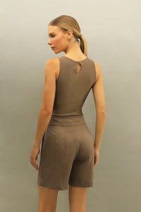 Neckline Bodysuit Cava - Chestnut