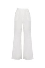 Load image into Gallery viewer, Flare waistband detail Pants Bottom - Off-White Linen