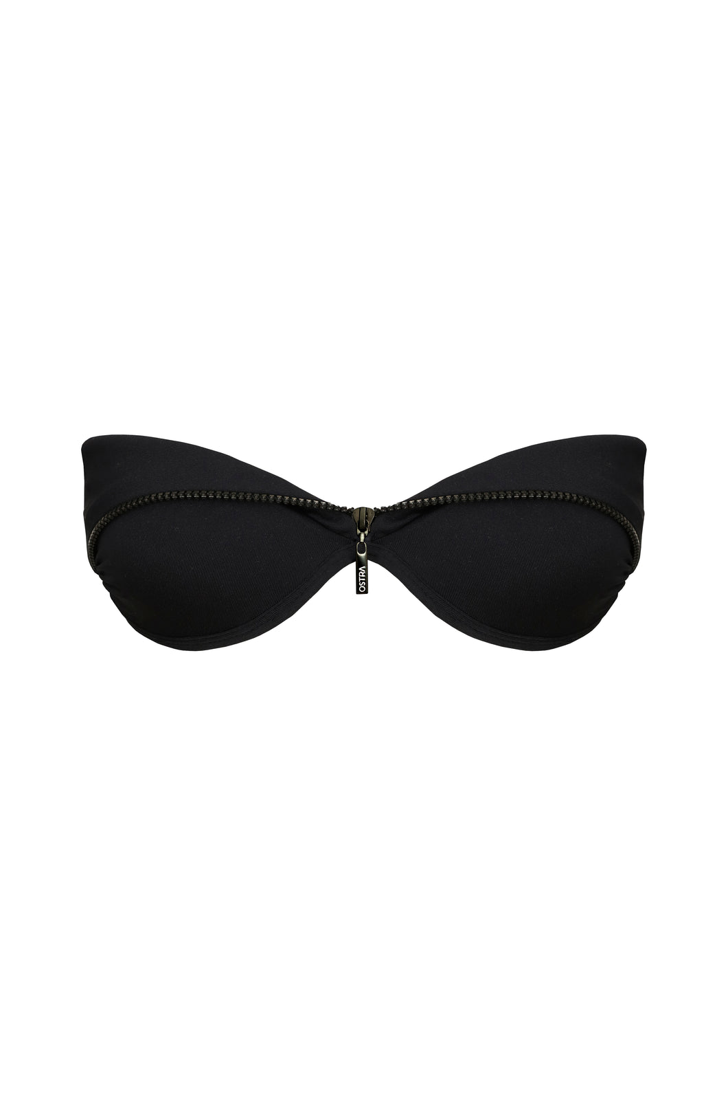 TQC Zipper Detail Bikini Top - Black